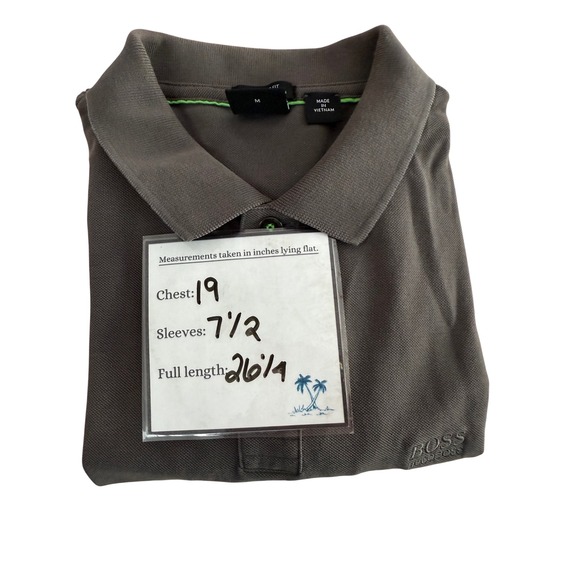 Hugo Boss Pima Cotton Polo Shirt Mens Medium Regular Fit Gray Casual - Picture 6 of 6